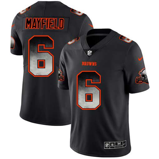 Men Cleveland Browns #6 Mayfield Nike Teams Black Smoke Fashion Limited NFL Jerseys->cleveland browns->NFL Jersey
